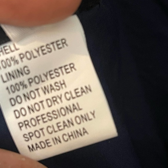 New La Femme Navy Blue Beaded Column Gown Women's Size 16 - Picture 6 of 14